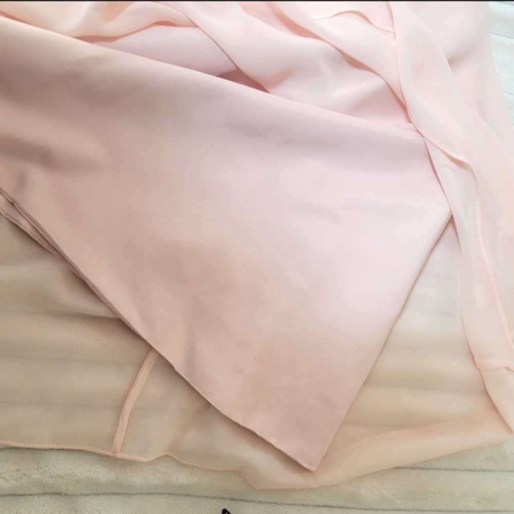JJ's House Pink Pearl Faux Wrap Goddess Mini Dress size 10 - Picture 9 of 16